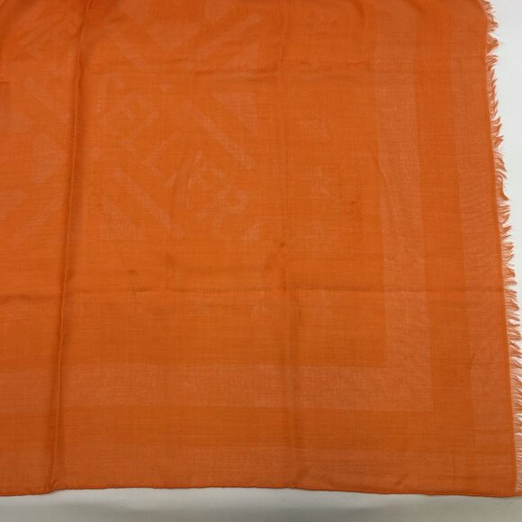 Authentic HERMES Stole Scarf Orange Cashmere #36634613 - Picture 8 of 12